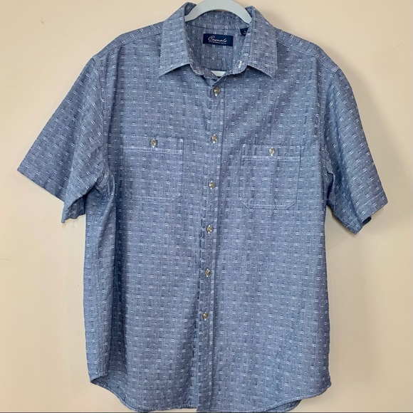 Casuals by Roundtree and York Other - Casuals by Roundtree and York, Blue Chambray Short Sleeved Shirt, Large,…